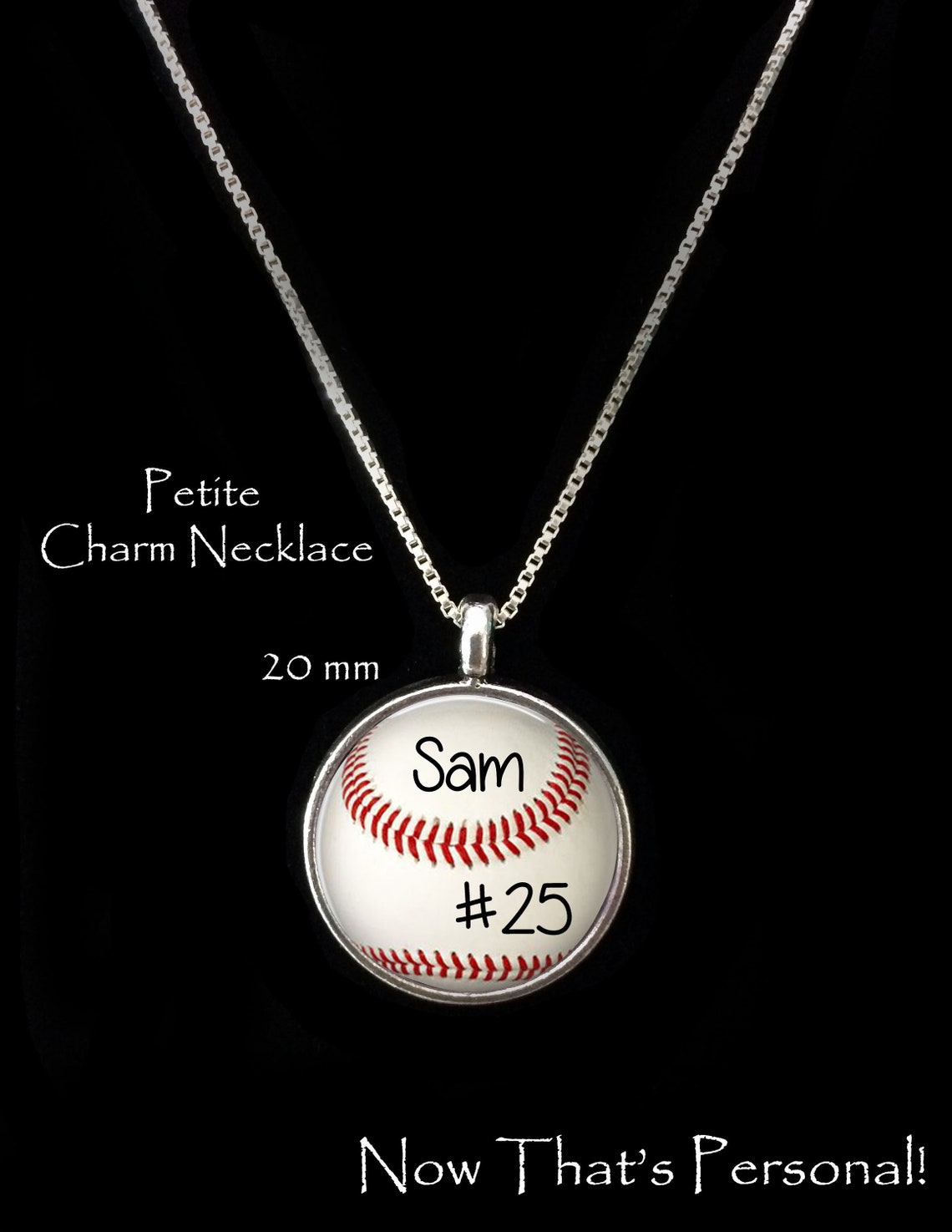 CUSTOM BASEBALL PENDANT Custom Baseball Necklace Your Etsy