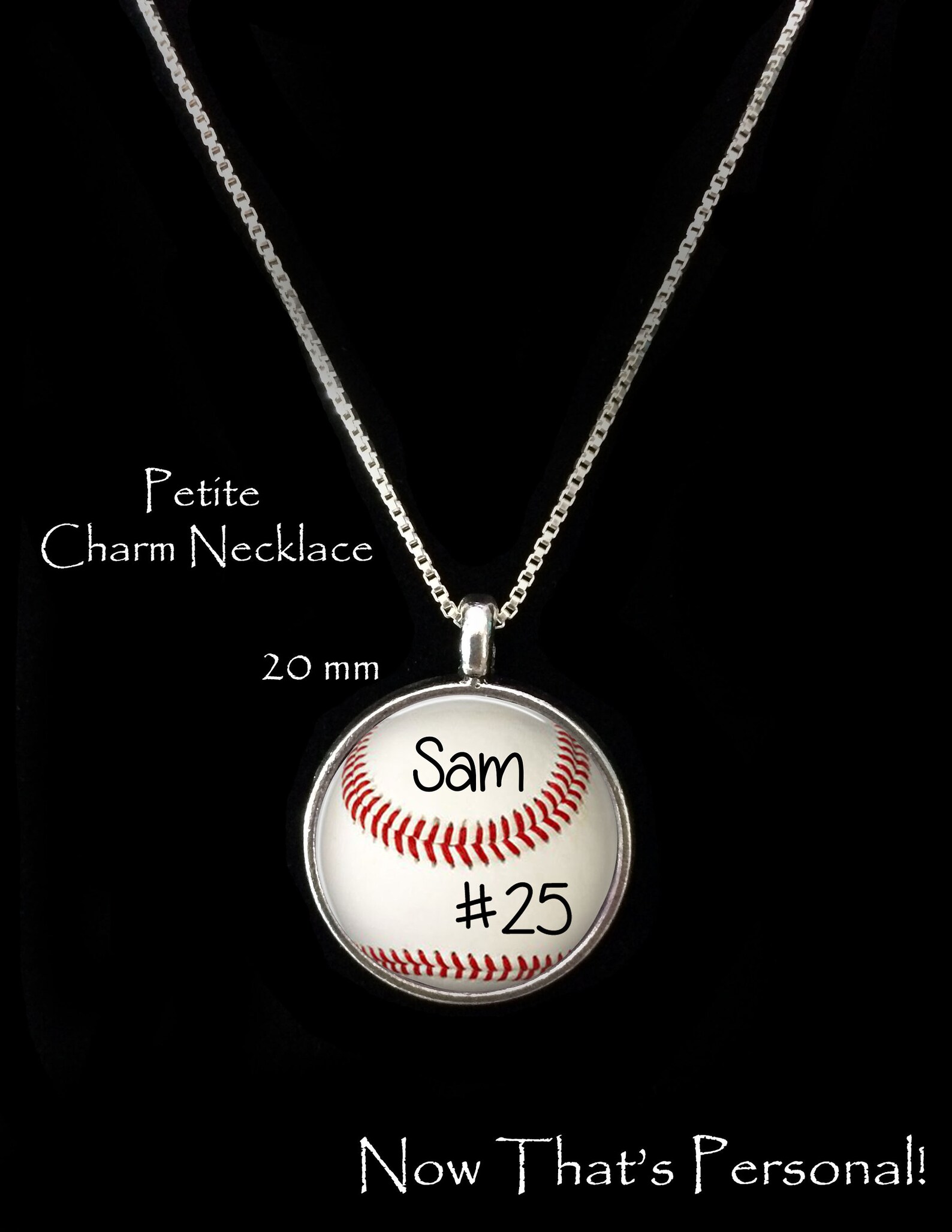 CUSTOM BASEBALL PENDANT Custom Baseball Necklace Your Etsy