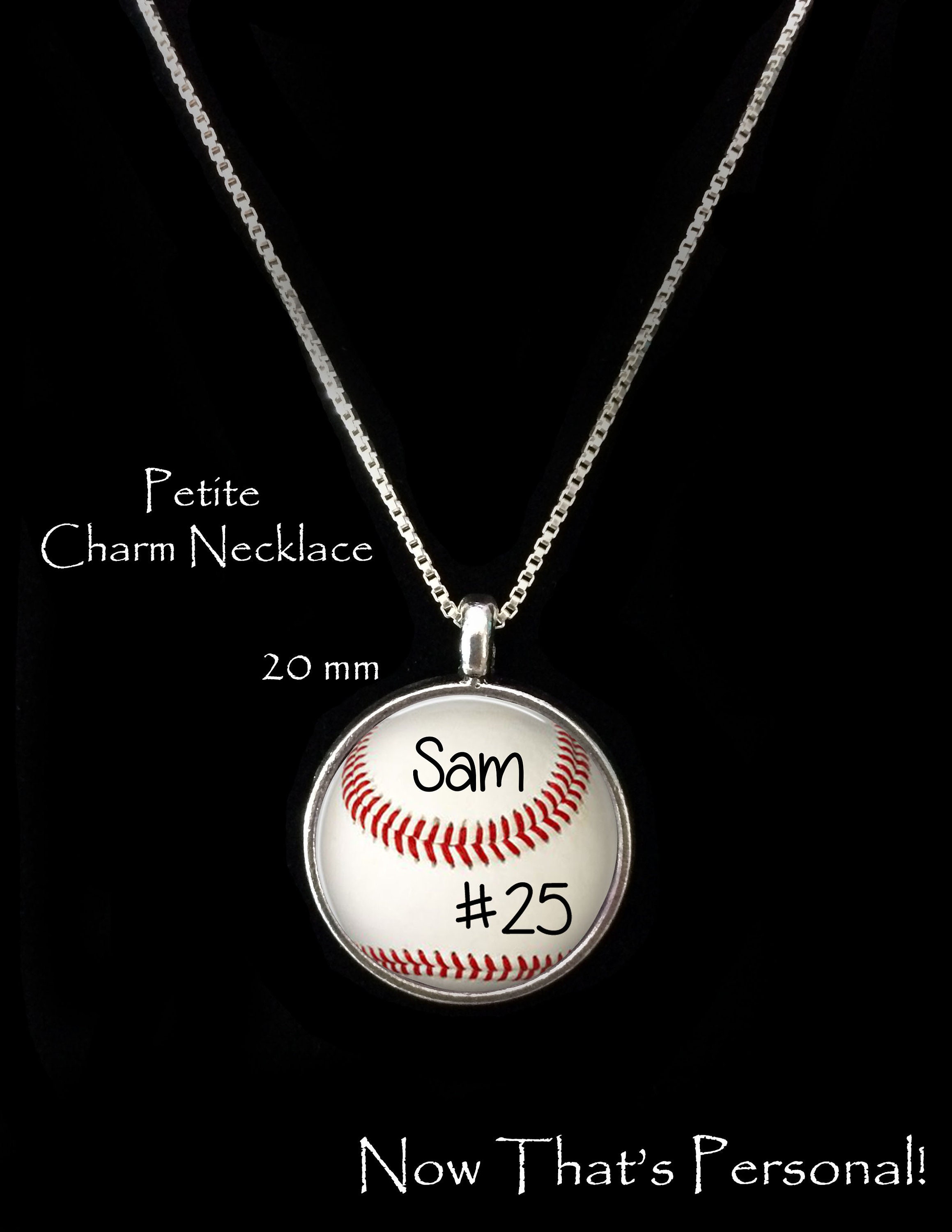 CUSTOM BASEBALL PENDANT custom baseball necklace Your | Etsy
