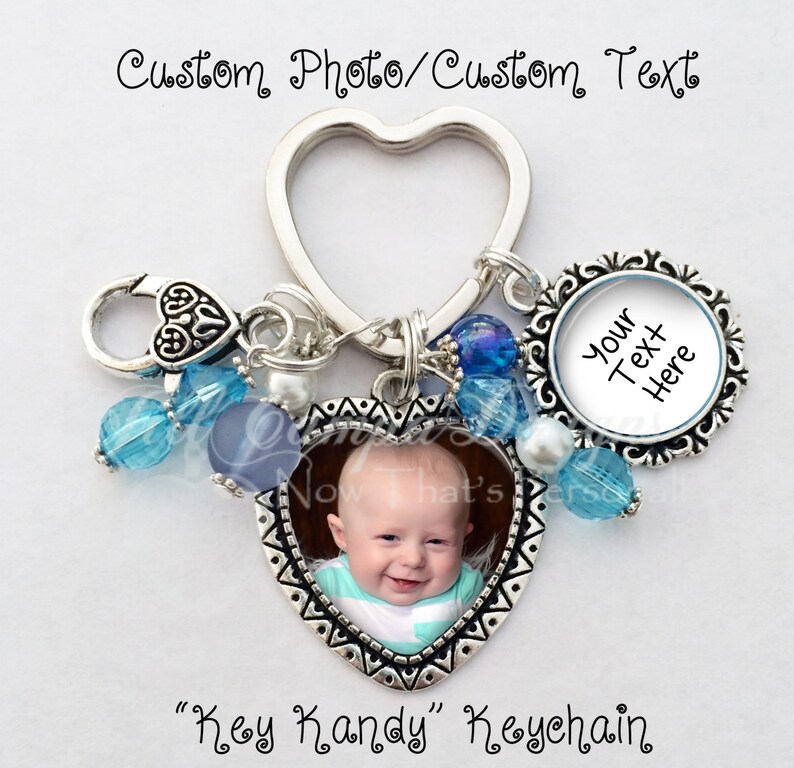 Custom Photo keychain Custom Text keychain your photo and Etsy