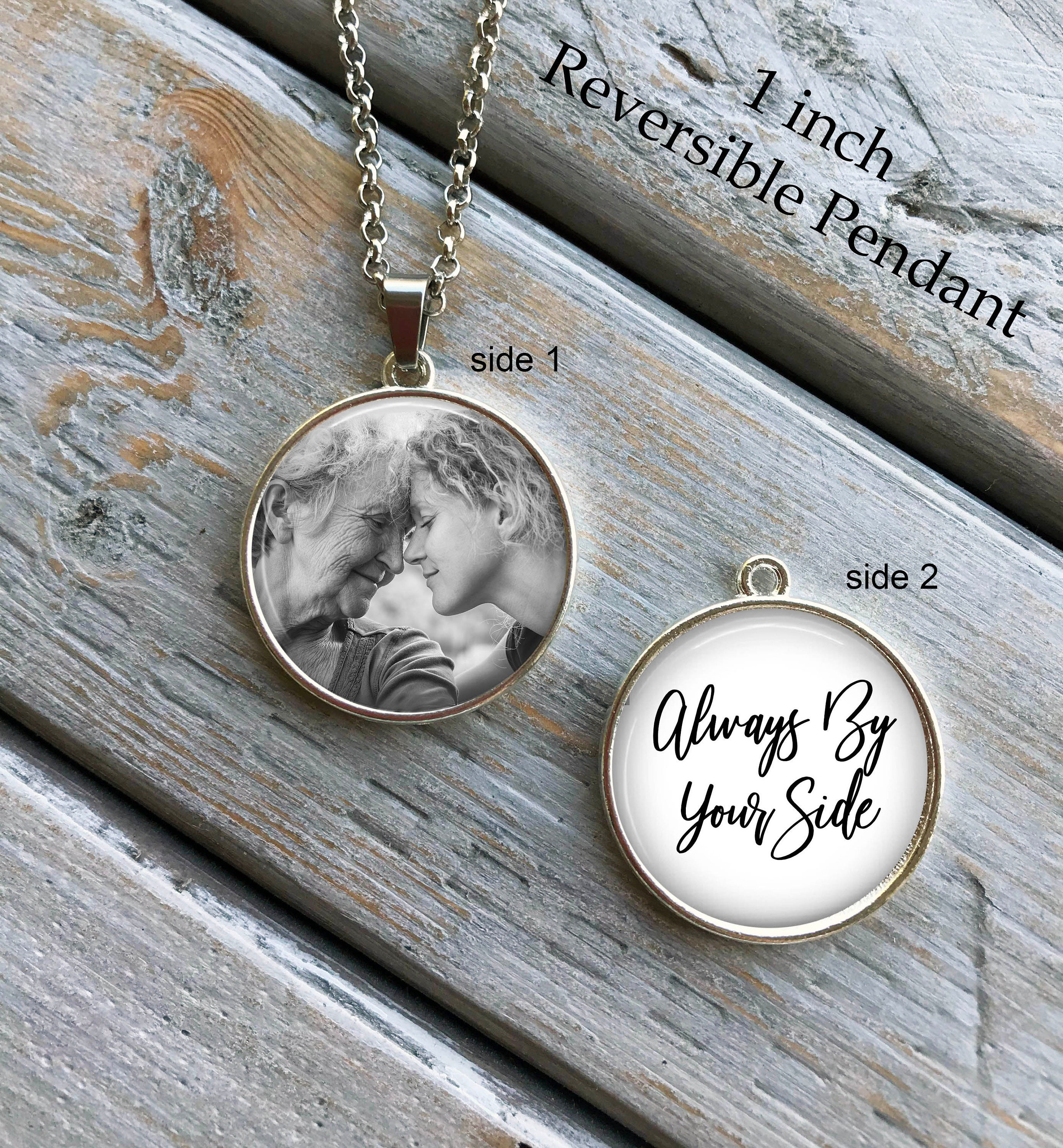 Personalized Double-sided Memorial Photo Necklace | Custom