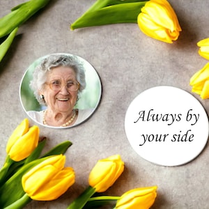 Groom&#39;s Memorial Pocket Token - Always by your side - double sided pocket token - Photo Coin - Memorial Coin - In Memory Of - Sympathy Coin
