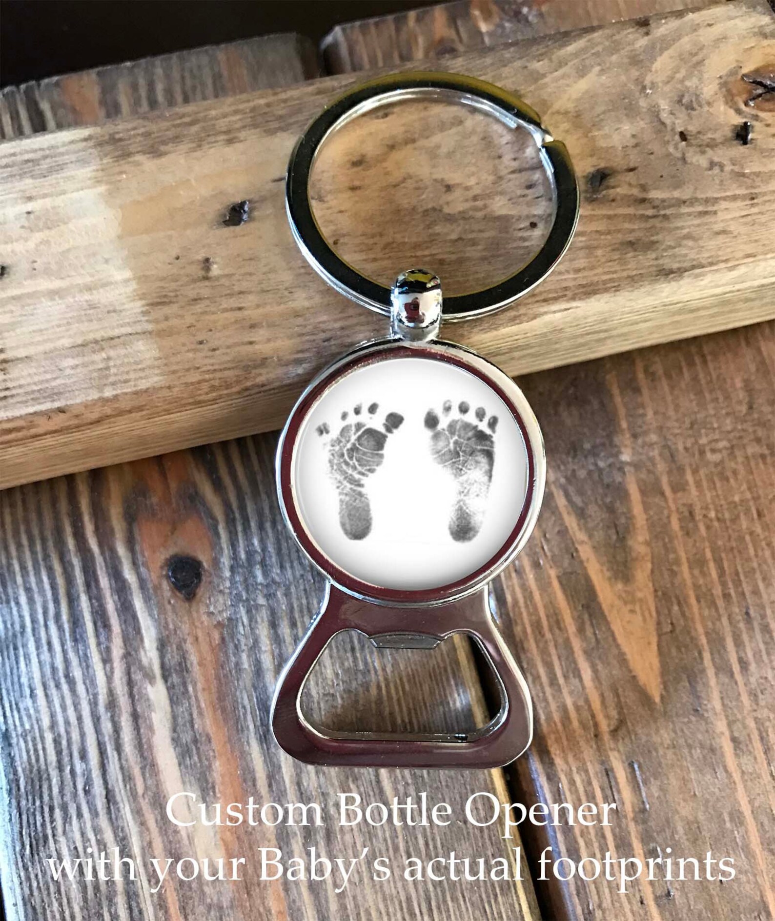 Baby footprints baby footprint keychain bottle opener Etsy