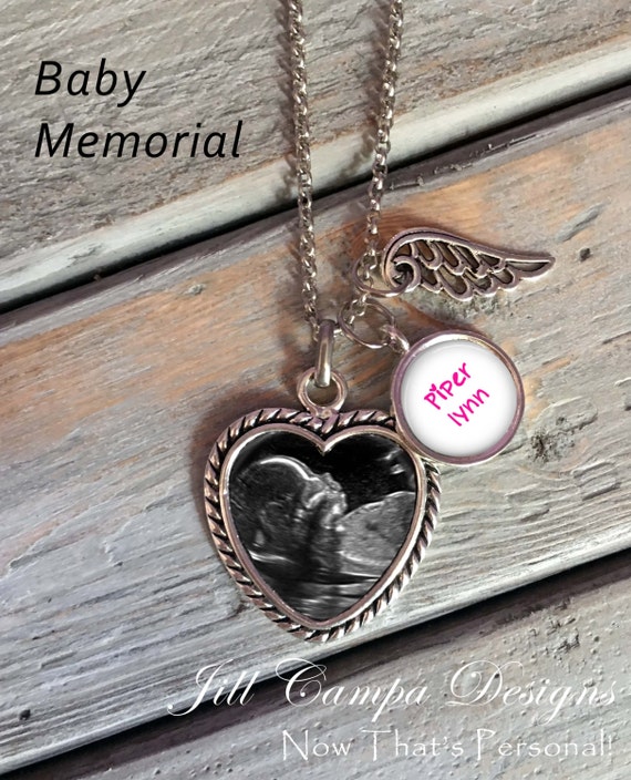 Baby Memorial Necklace Loss of Baby sonogram necklace Etsy