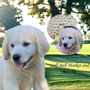 Custom Dog Photo Golf Ball Marker & Hat Clip Set - Fetch the Perfect Father's Day Gift!