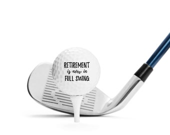 RETIREMENT is now in FULL SWING - golf balls - Golfballs - retired - Gift for golfer - Golfing Gift - Retirement Gift for Men - 3 golf balls