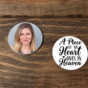 Sympathy gift, Memorial Pocket Token - A piece of my heart lives in heaven, Photo Pocket Coin, Memorial Coin, Pocket Coin, In Memory of