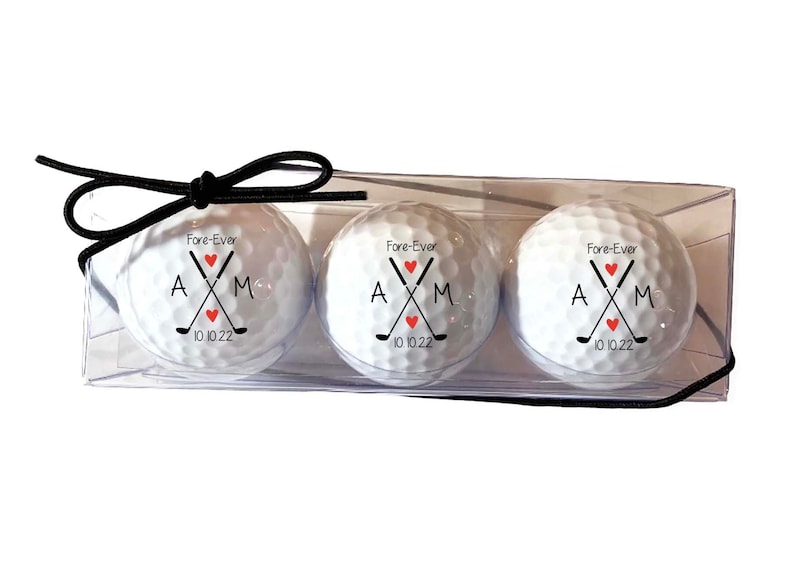 Couple Golf Balls, FORE-EVER, bride and groom golf balls, wedding golf balls wedding gift for couple golf wedding, engagement image 4