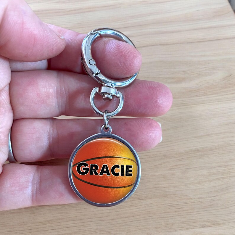 PERSONALIZED BASKETBALL Keychain - Custom Basketball Keychain for Bags ...