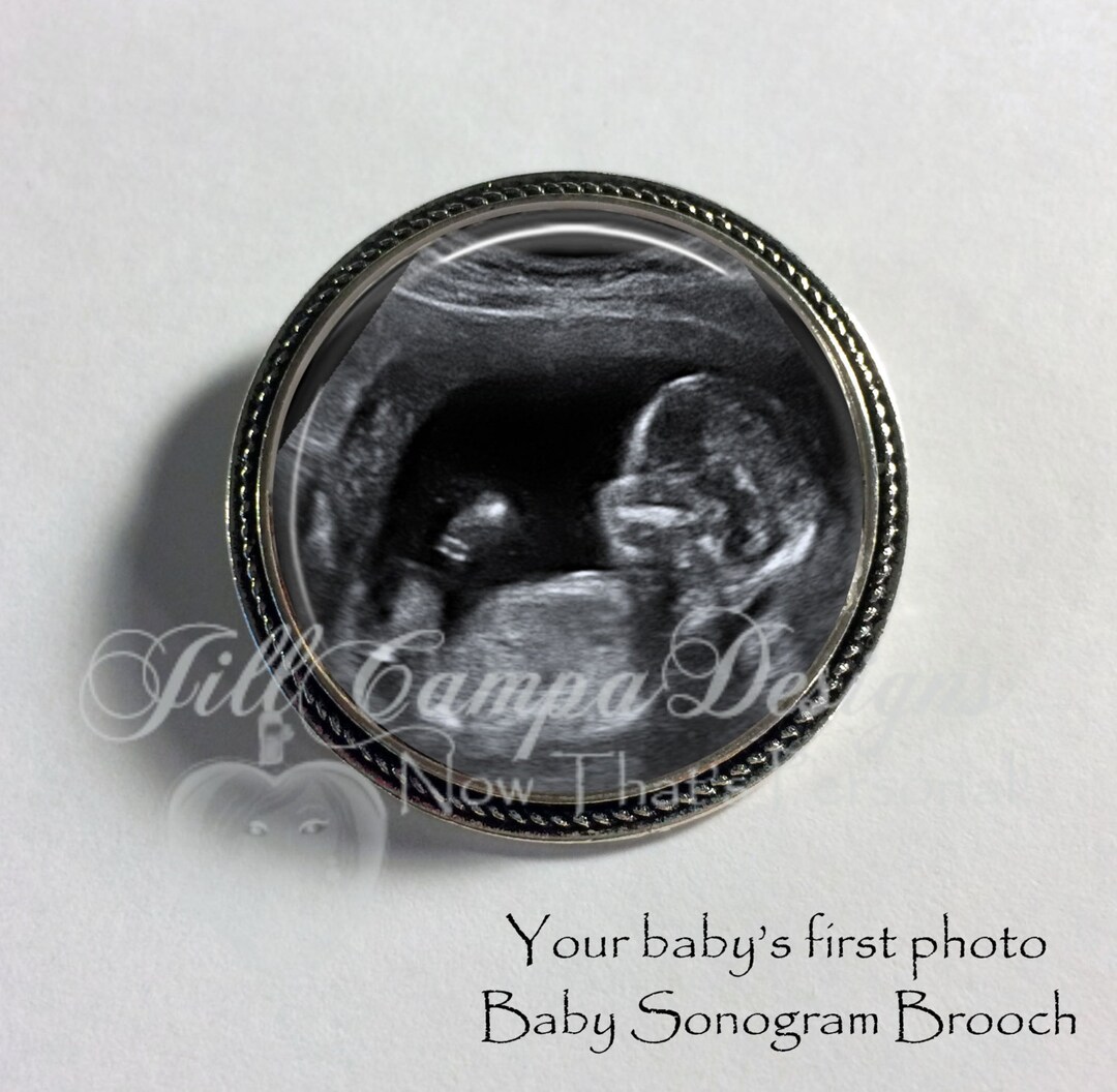 Brooch Baby Sonogram Custom Baby Ultrasound Baby's First Photo Birth