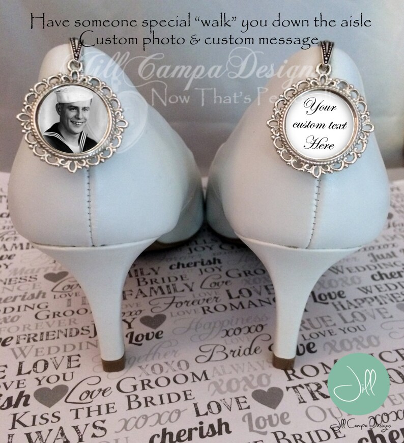 Bridal Shoe Charms SET of 2 Memorial Wedding Shoe Charms Etsy