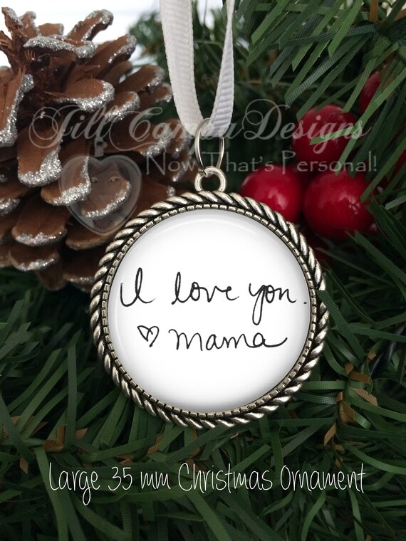 Handwriting Ornament HANDWRITING PHOTO Christmas Ornament 2-SIDED Keepsake Christmas Ornament Custom Handwriting Ornament