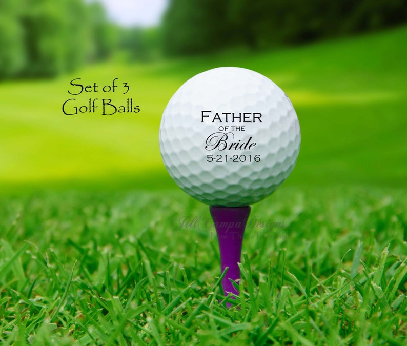 FATHER of the BRIDE, custom golf balls- gift for Dad - Wedding - Bride's Father, Father of the Bride gift, personalized golf balls image 2