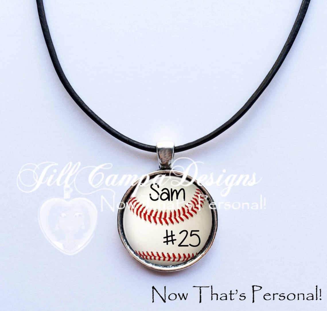 PERSONALIZED BASEBALL NECKLACE Baseball Necklace Custom Etsy