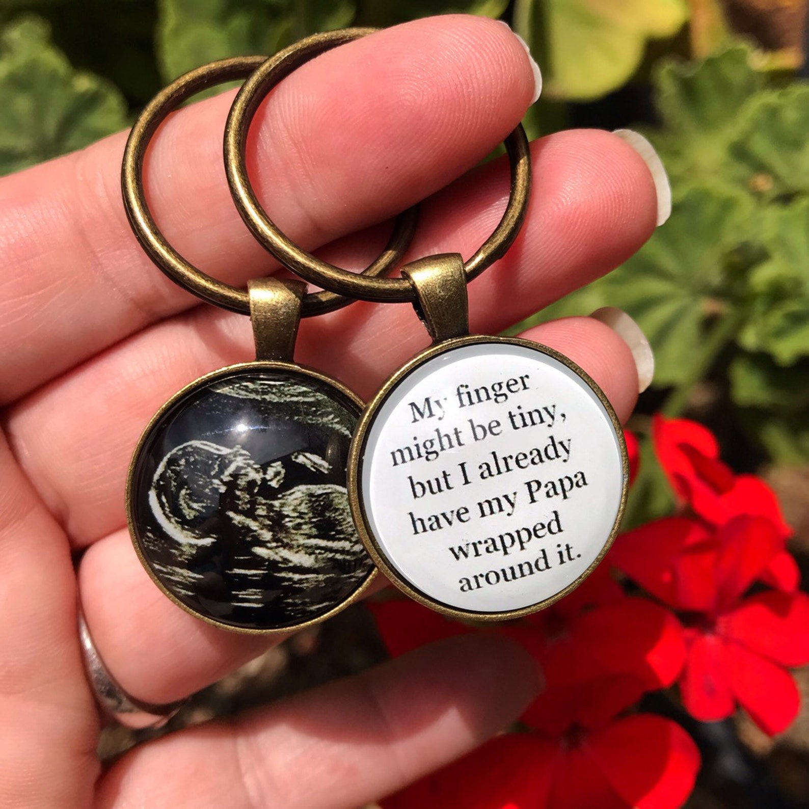 Gift for New Daddy Dad Custom Photo Keychain New Baby Push Etsy