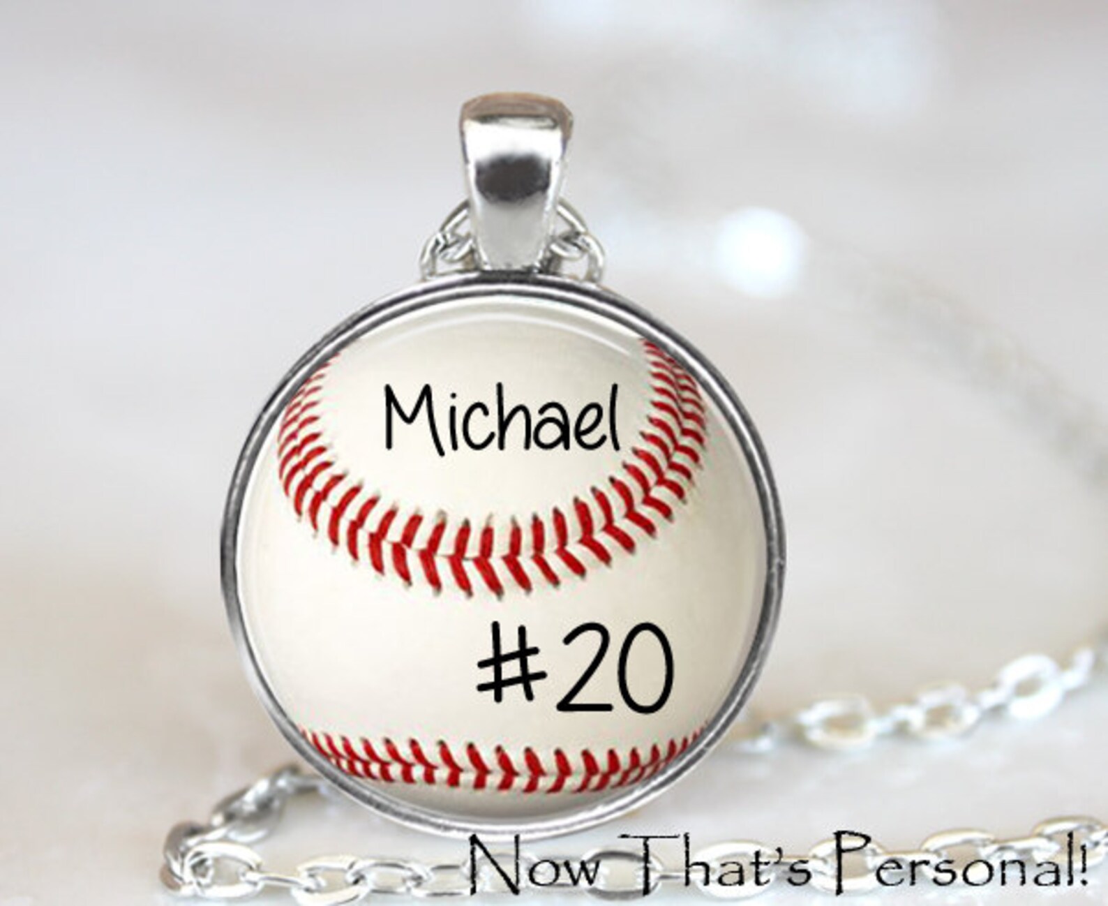 CUSTOM BASEBALL PENDANT Custom Baseball Necklace Your - Etsy