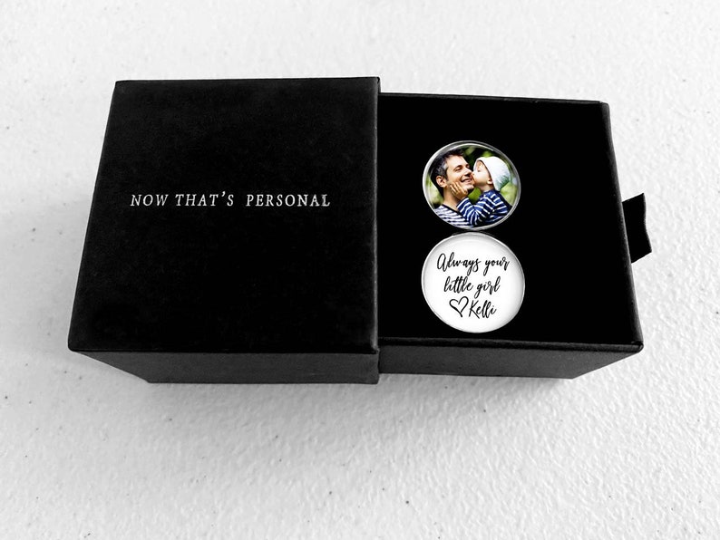 Custom Photo Cufflinks Father of the Bride Gift Personalized Wedding Keepsake Always Your Little Girl Custom Father Daughter Gift image 10