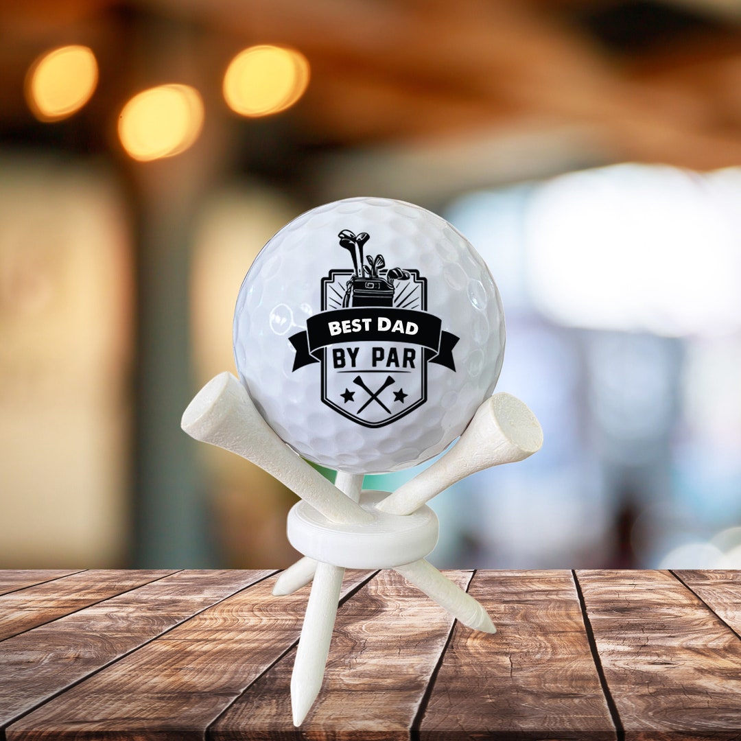 Golf Ball GIFT SET Best Dad by Par Golf Ball and Tee Stand Etsy