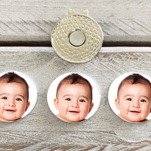 PHOTO Golf Ball Markers set of 4 DIFFERENT Photo Markers Gifts for Dad Personalized Gifts for Golfers Your Picture on a Golf Marker image 8