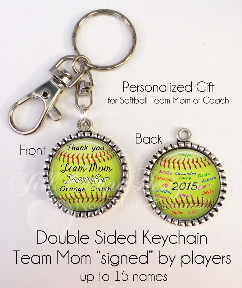 PERSONALIZED SOFTBALL key chain gift for softball Team Mom Etsy