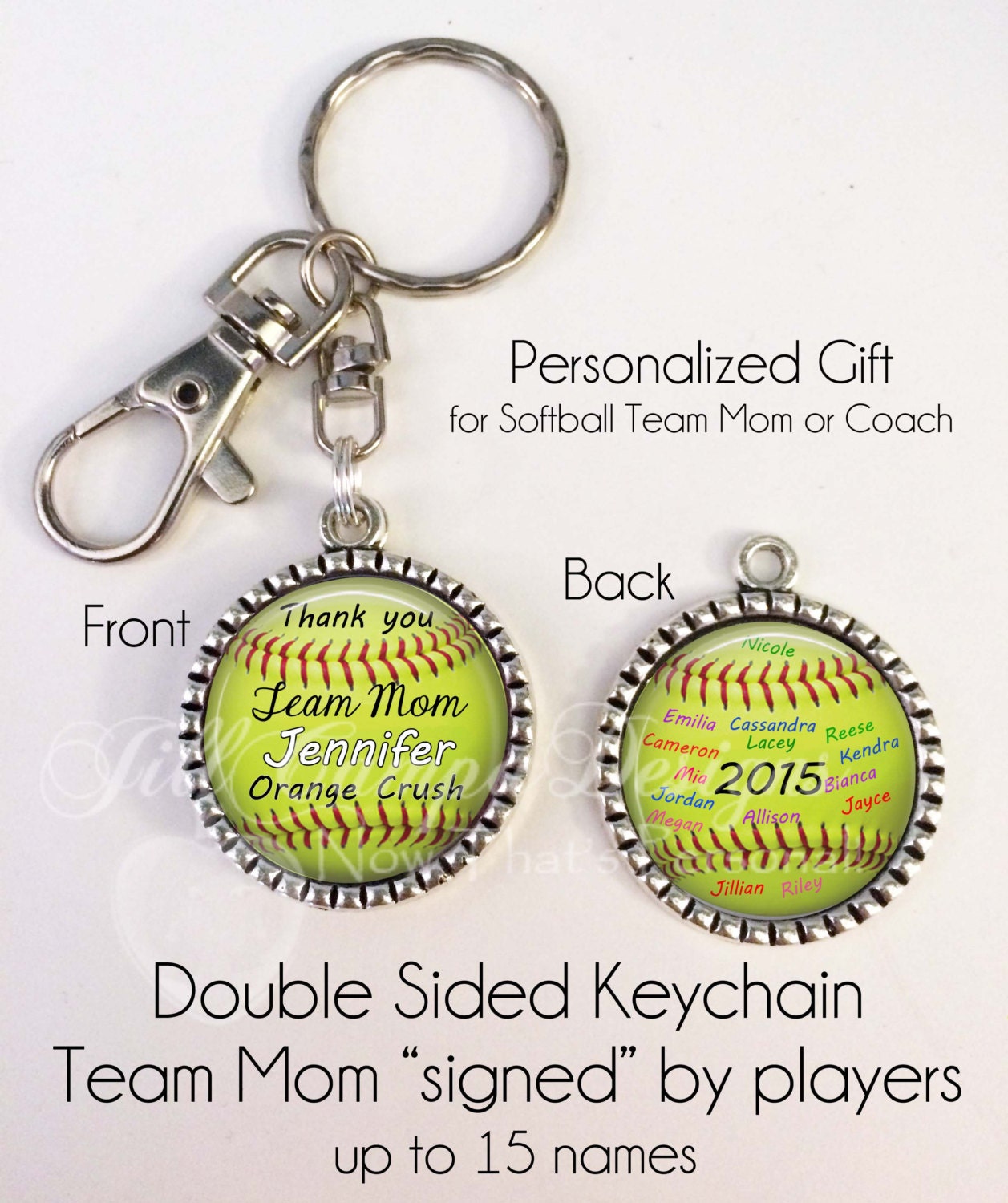 PERSONALIZED SOFTBALL key chain gift for softball Team Mom Etsy