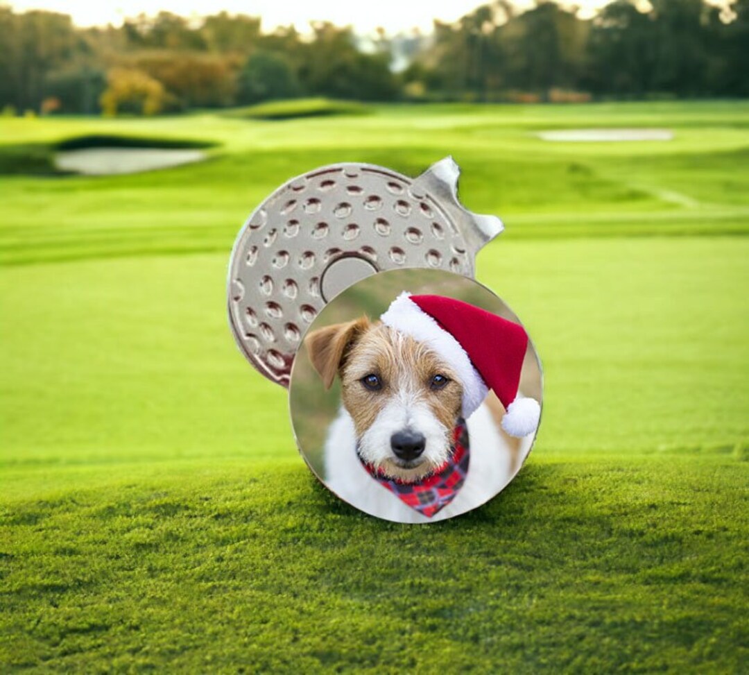 Custom Dog Photo Golf Ball Marker & Hat Clip Set Dog Dad Gift Pet Golf