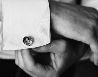 Father of the Bride Gift from Bride, custom photo cufflinks, wedding day cuff links, gift ideas for Dads, first look gift