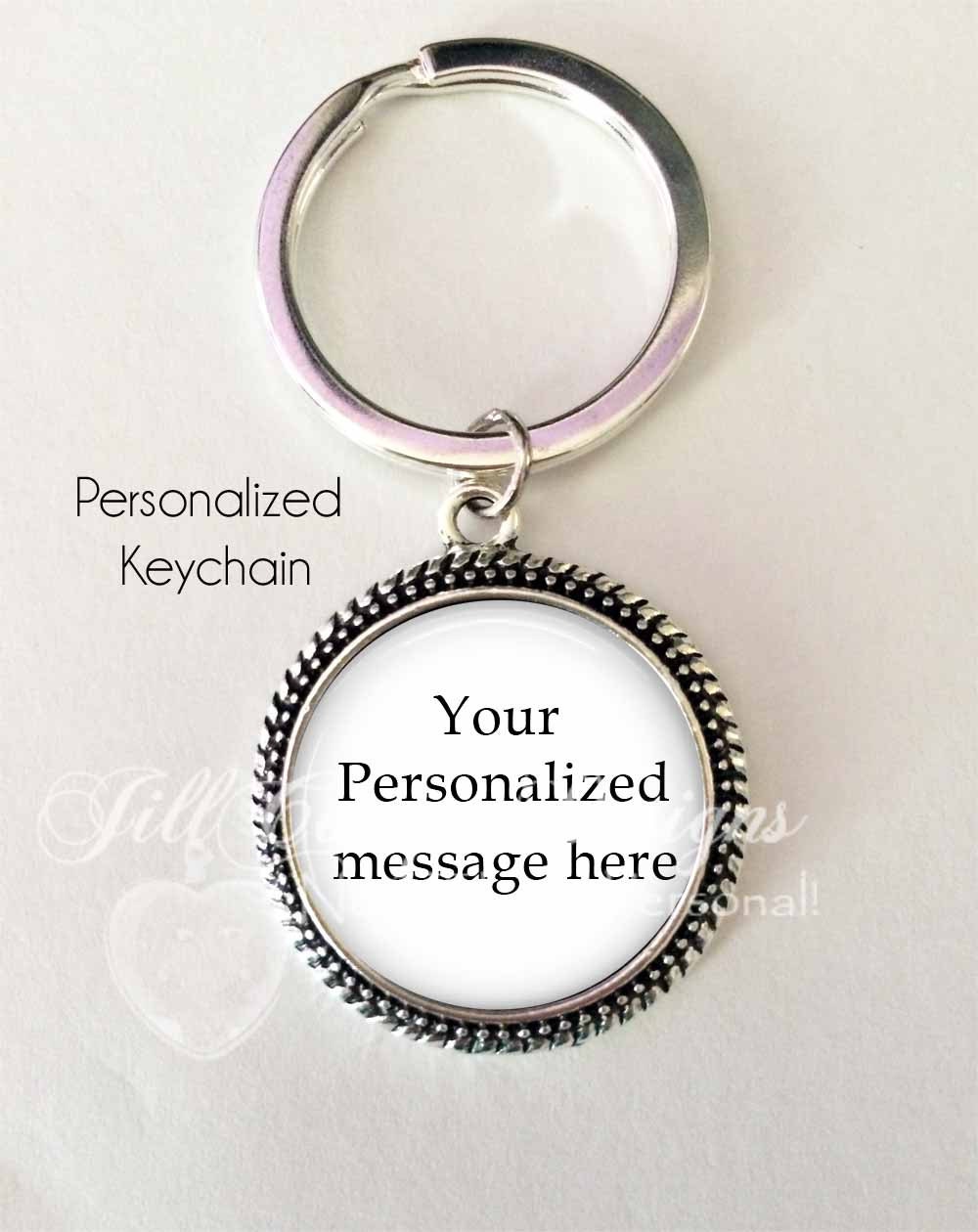 CUSTOM TEXT KEYCHAIN custom quote keychain personalized Etsy