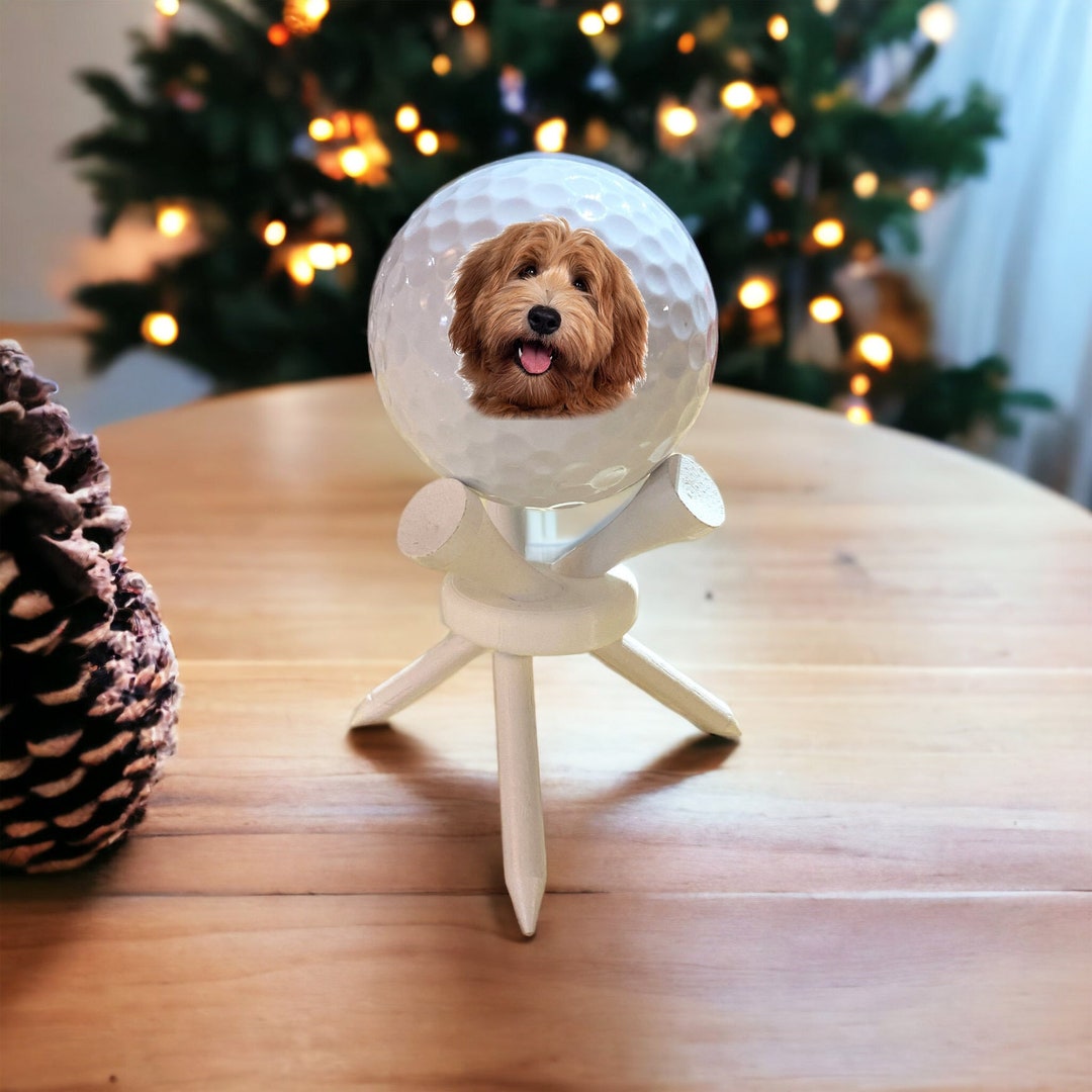 Dog Face Golf Ball on a Tee Stand Unique Christmas Gift for Etsy