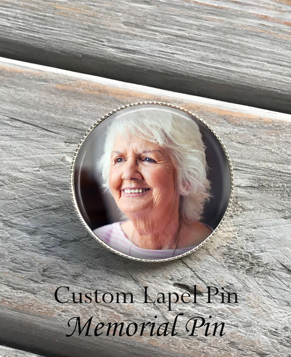 Memorial pin Custom Photo Lapel Pin Memorial lapel pin Etsy