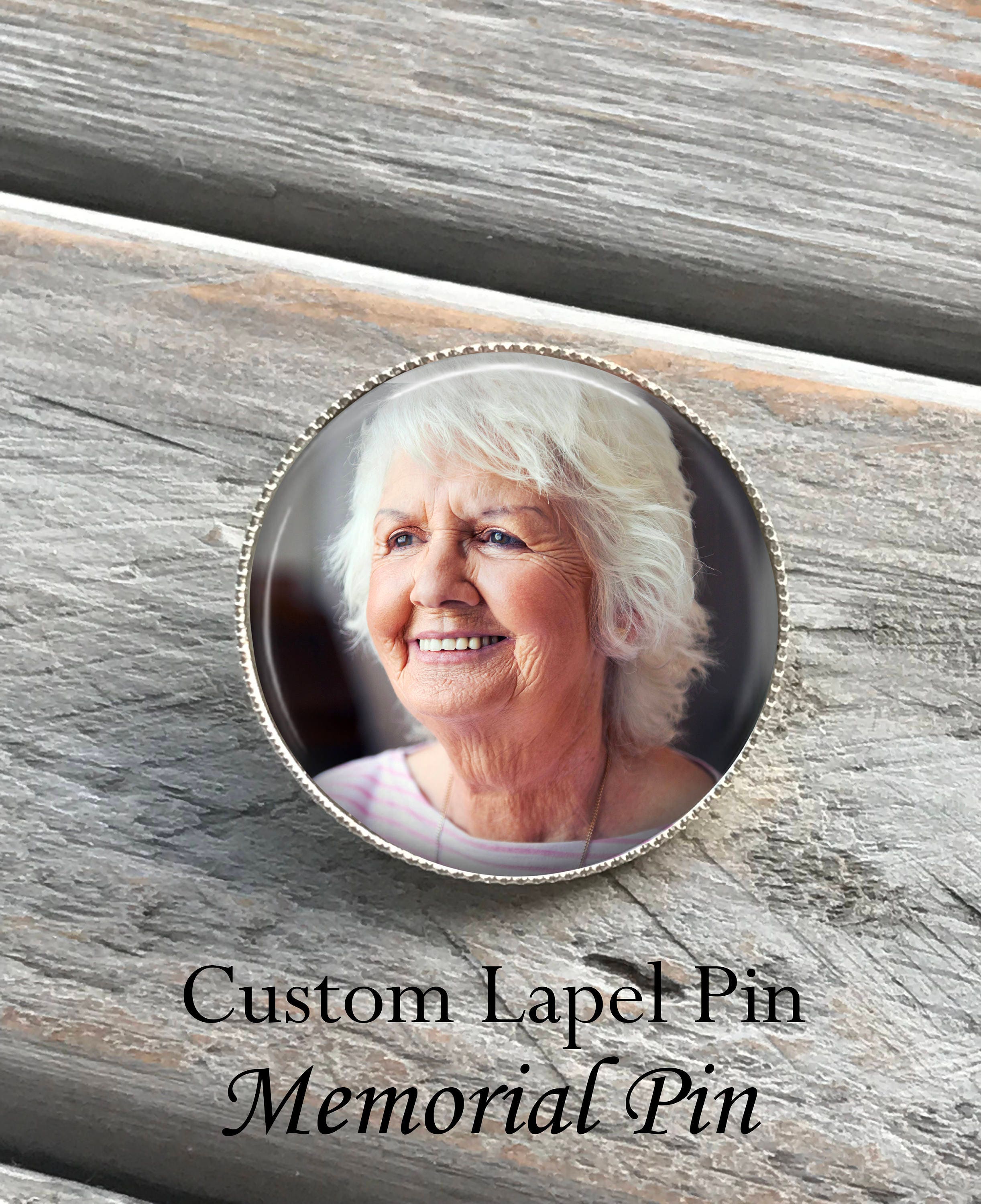 Memorial pin Custom Photo Lapel Pin Memorial lapel pin Etsy