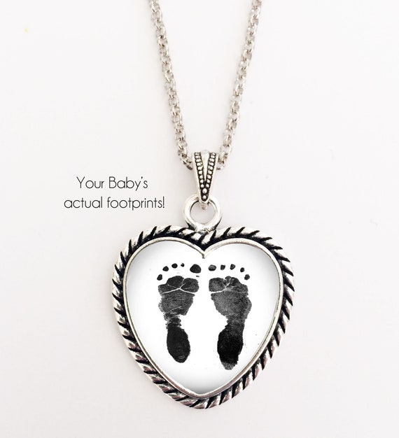 Baby footprint shop necklaces