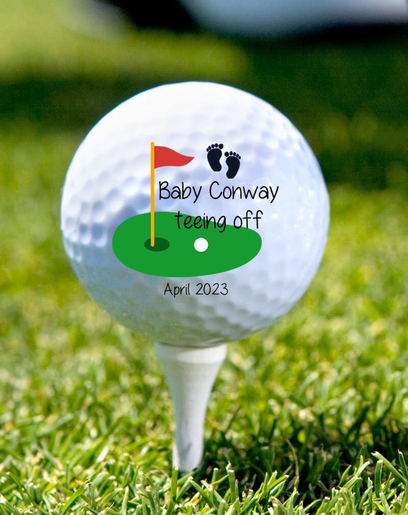 Custom Pregnancy Announcement golf balls, Baby On the Way, Golf Ball Pregnancy Reveal Ideas, baby announcement image 1