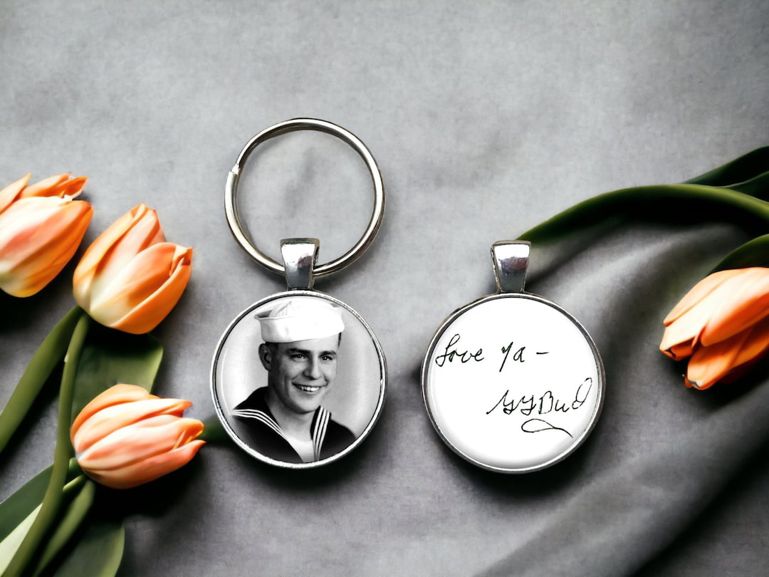 Personalized Photo & Handwriting Keychain – Memorial Keepsake Gift - Etsy