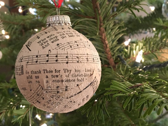 Musical Christmas Balls Upcycled Onaments Glass Ball Etsy