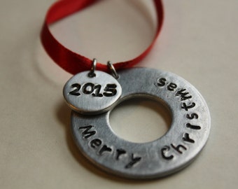 Christmas ornament, Christmas 2020, stamped ornament, metal stamped, custom ornament, personalized