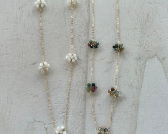 Gemstone Flower Necklace