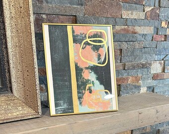 Soñar con algodón de azúcar. Obra de arte original. Acrílico. Papel. Enmarcado. Regalo.