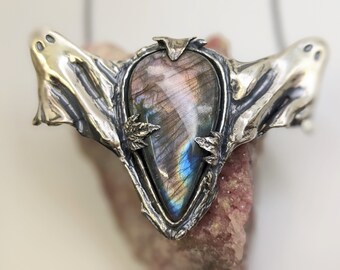 Ghost Lovers with pink Labradorite, sterling silver