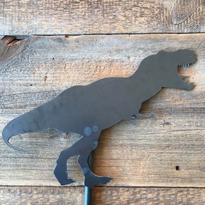 Steel Dinosaur Garden Stake / Dinosaur Fossil / T-Rex / Tyrana / Metal Yard Art / Jurassic Park