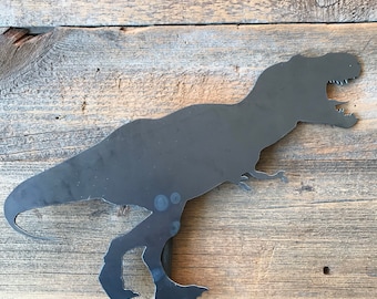 Steel Dinosaur Garden Stake / Dinosaur Fossil / T-Rex / Tyrana / Metal Yard Art / Jurassic Park