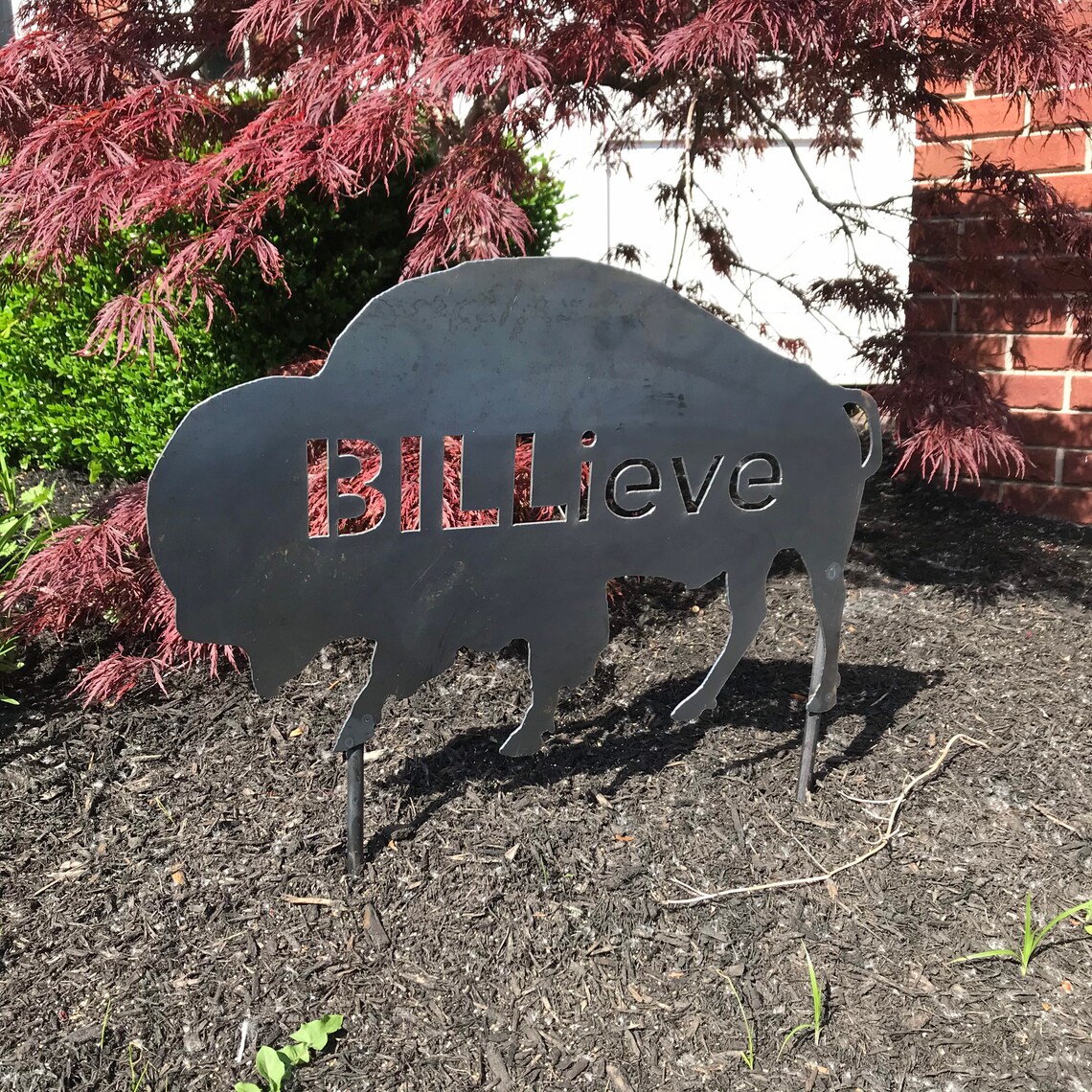 Jumbo Steel Buffalo Lawn Ornament / Lets Go Buffalo / Garden Etsy
