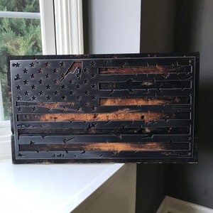 American Flag Artwork / Steel Flag / USA / Metal Flag Art / Wood Flag Sign