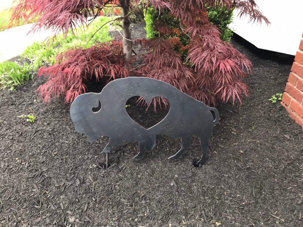 Jumbo Steel Buffalo Lawn Ornament / Garden Decoration / Garden Etsy