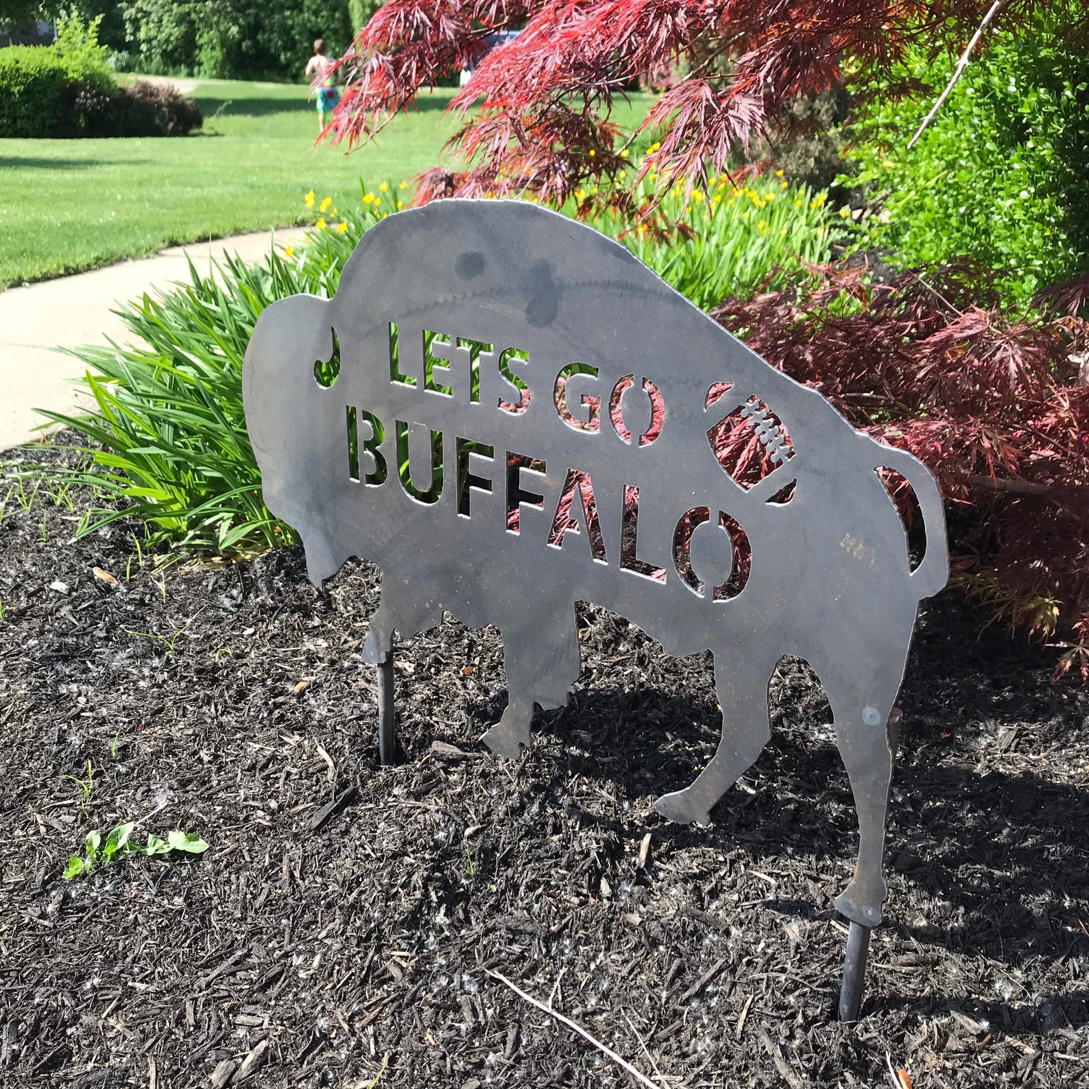 Jumbo Steel Buffalo Lawn Ornament / Lets Go Buffalo / Garden Etsy