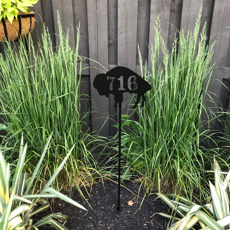 Steel Buffalo Yard Art / Garden Stake / Garden Decoration / Etsy