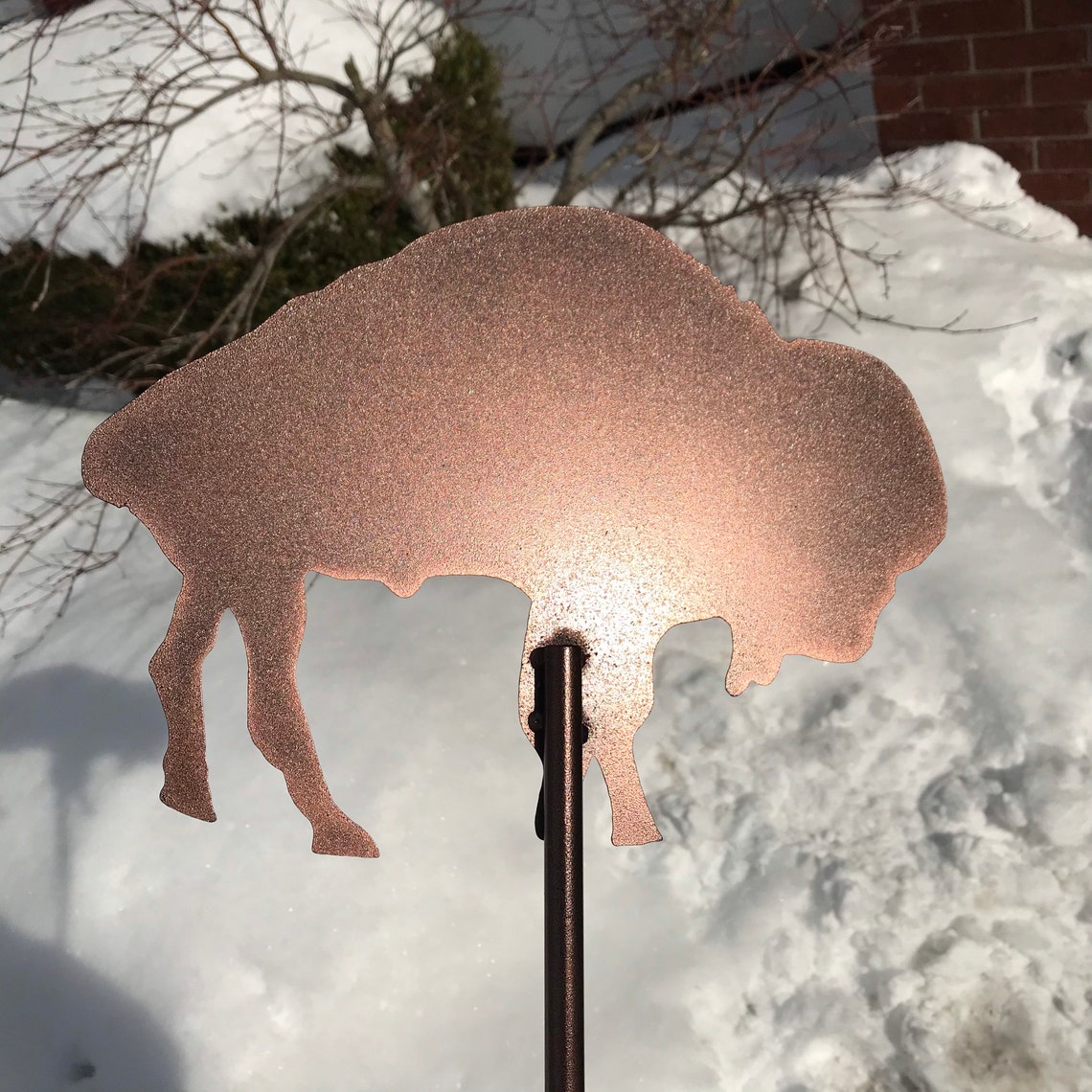 Steel Buffalo Yard Art / Garden Stake / Garden Decoration / Etsy