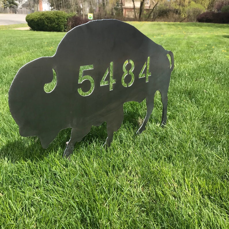 Personalized House Number Buffalo Lawn Sign / Steel Buffalo Etsy