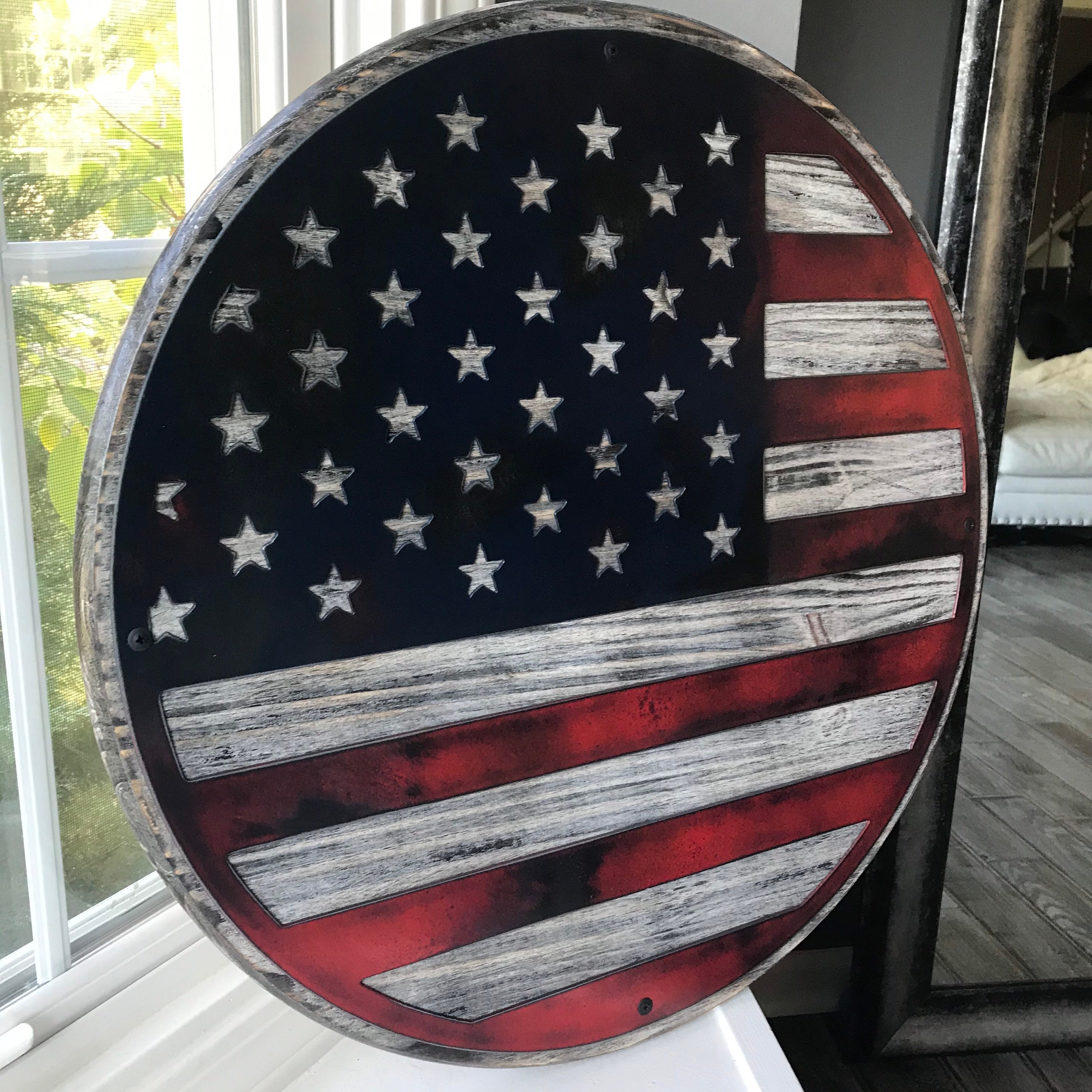 Steel American Flag Wall Art / Rustic Wall Decor / Patriotic Etsy UK