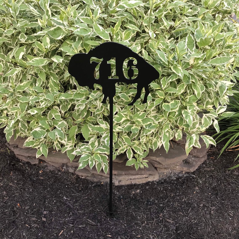 Steel Buffalo Yard Art / Garden Stake / Garden Decoration / Etsy